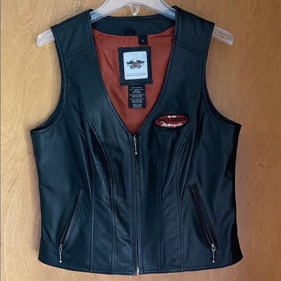 Harley-Davidson Jackets & Blazers - Harley-Davidson Black Leather Vest